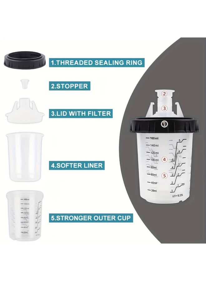 59pcs Disposable Paint Spray Gun Cups Liners and Lids System for HVLP Car Spray Painting - Image 2