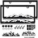 GNSZSN Mountain License Plate Frames 2 Pack Plastic Car Tag Frame with 3D Mountain Design White on Black Included Mountain Vinyl Sticker Screws Caps - Image 2