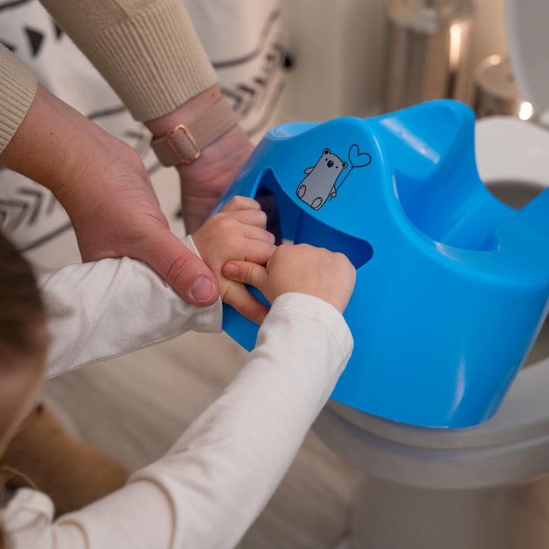 moby مرحاض الأطفال الأساسي سهل الصب - أزرق داكن | مقعد تدريب المرحاض المحمول للأطفال | صحي، سهل التنظيف، وصديق للسفر (كان يعرف سابقًا باسم بورتي) - Image 2