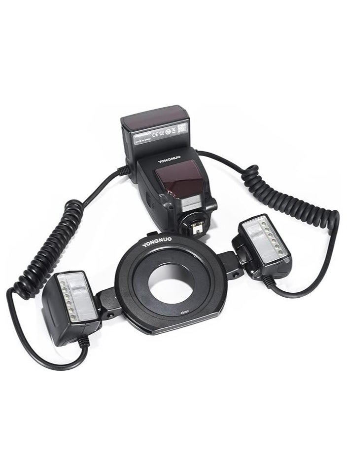 YONGNUO YONGNUO YN24EX S Macro Flash Speedlite for Sony – TTL Macro Flash with Dual Flash Heads, Adapter Rings (49-72mm), 8-Level Output, LED Focus Assist, LCD Display  - Image 4