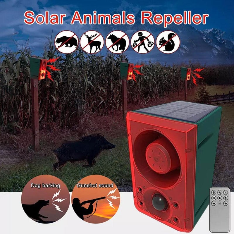 Solar-powered alarm, remote-controlled alarm light, wild boar deterrent, alarm detector, farm, orchard, and warehouse protection. - Image 5