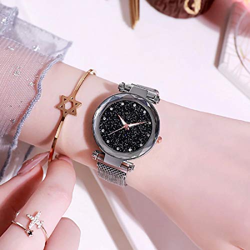 Acnos® Premium 4 Colors Magnet Strap Analogue Women's and Girls Watch Sweet Heart 4 Colors Bracelet Combo for Girl's & Women's Watch (Set of 2) (Silver) - Image 3