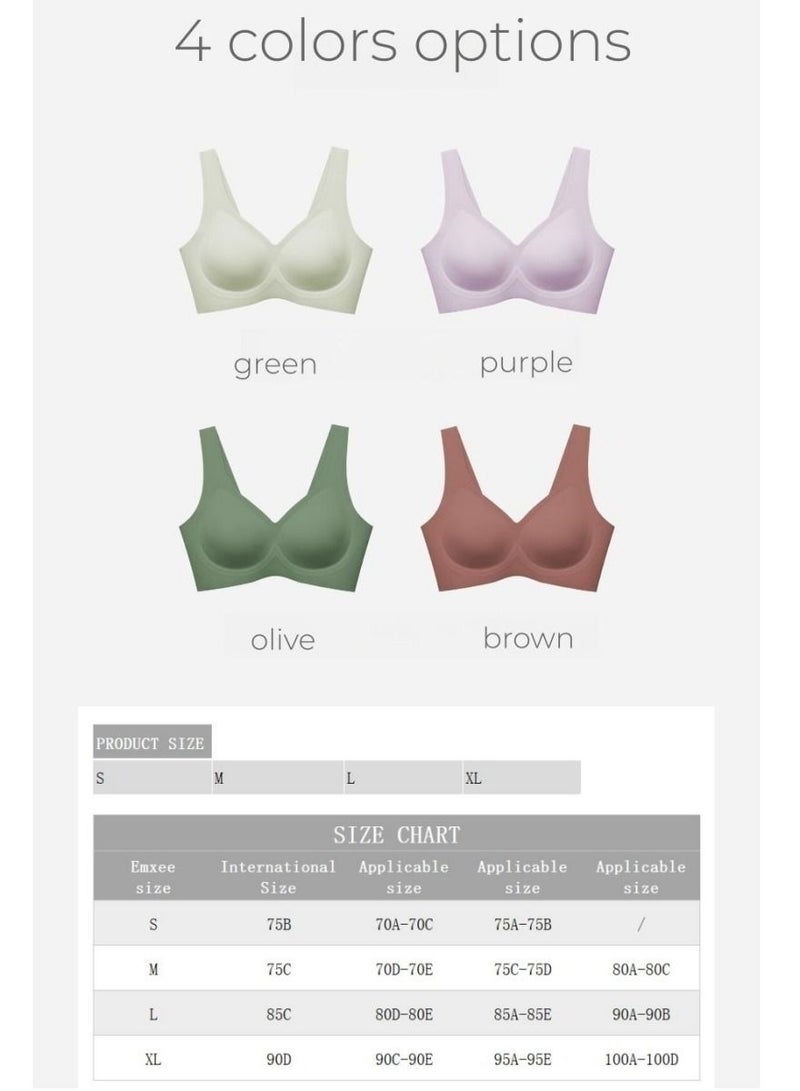 EMXEE Women Seamless Bra One Piece Super Soft Bra for Sleep Sports Yoga - Image 4