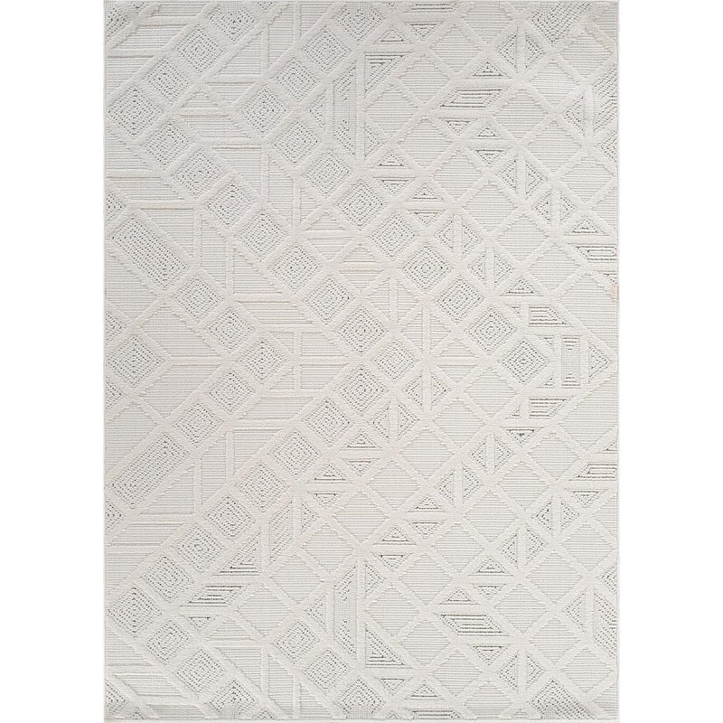 Luul Home Modern Micro Loop Indoor Area Rugs for Living Room Bedroom Kitchen Geometric Square White 5x7 Luxury Durable Low and High Pile Non-Shedding Stain Resistant Soft Area Carpet 5 x 7 - Image 2