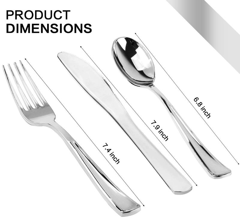 M MCIRCO 175 Piece Silver Dinnerware Set - Image 3