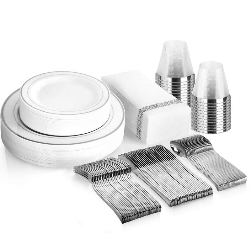 M MCIRCO 175 Piece Silver Dinnerware Set - Image 1