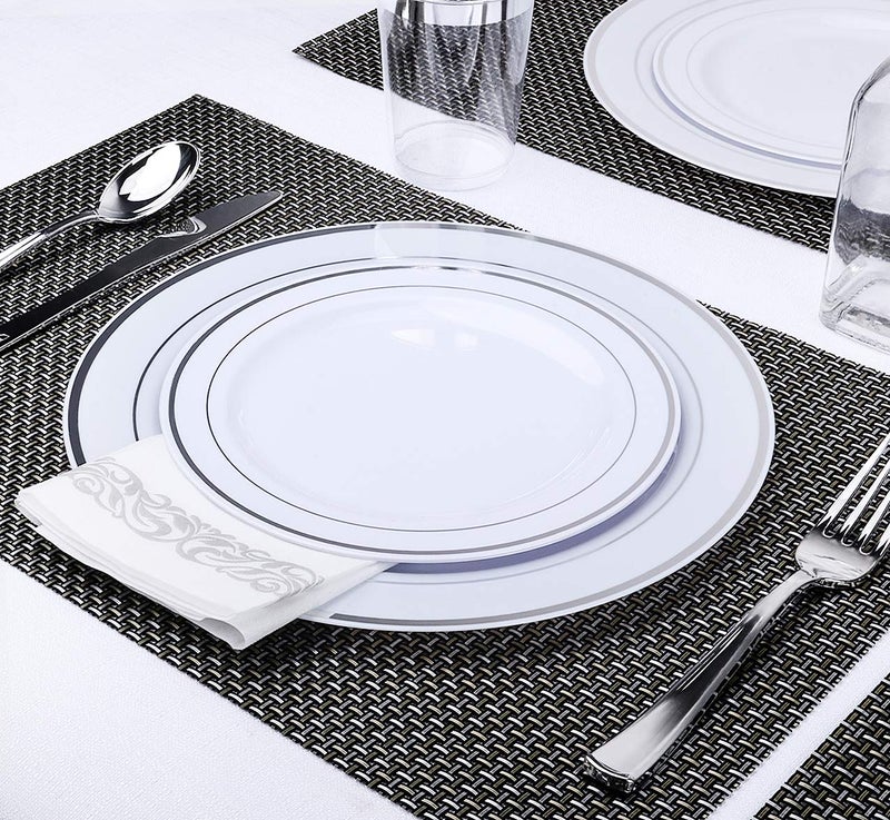 M MCIRCO 175 Piece Silver Dinnerware Set - Image 5