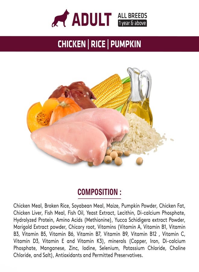 VIBRANT DOG ® - Adult 4KG (Chicken | Rice | Pumpkin) |Dog Dry Food |PET Food - Image 3