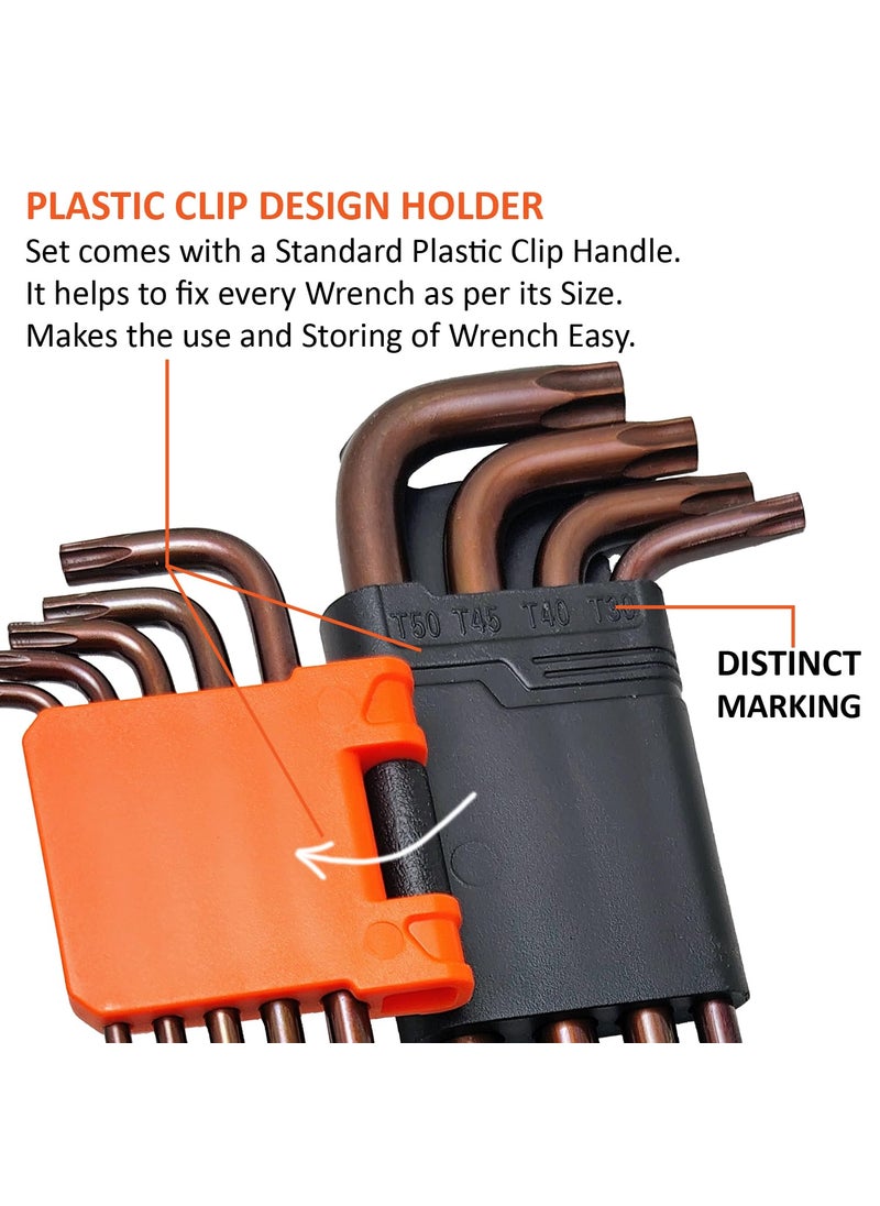 Harden Harden 9pcs Long Torx Key Wrench S2 Steel Strong Grip Durable Plastic Clip 540607  - Image 3