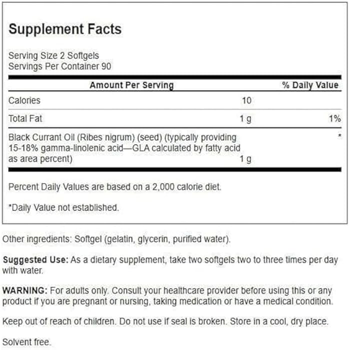 Swanson Black Currant Seed Oil - Herbal Supplement Promoting Immune System & Heart Health Support - Natural Formula Supporting Joints Health - (180 Softgels, 500mg Each) - Image 2