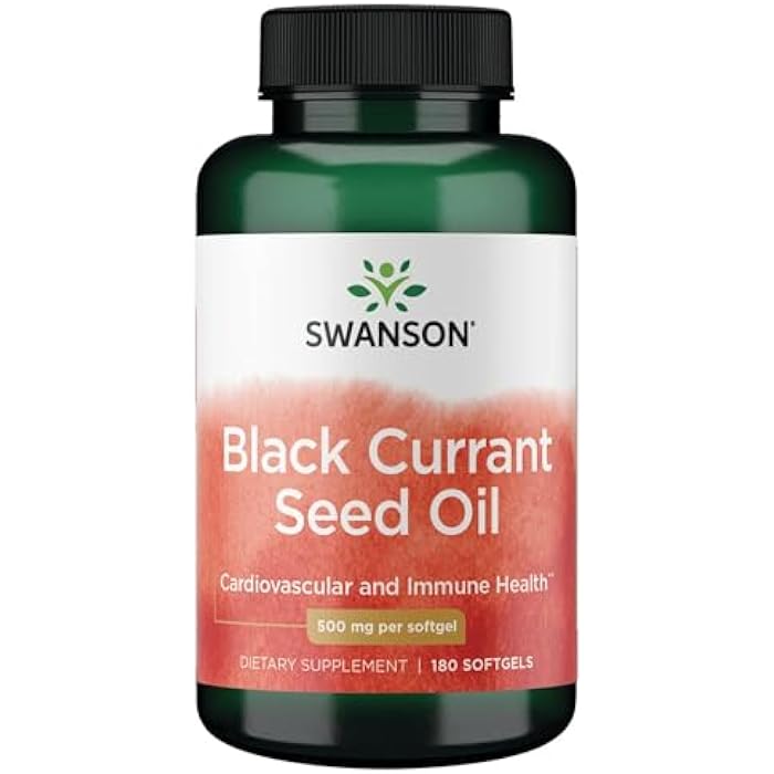 Swanson Black Currant Seed Oil - Herbal Supplement Promoting Immune System & Heart Health Support - Natural Formula Supporting Joints Health - (180 Softgels, 500mg Each) - Image 1