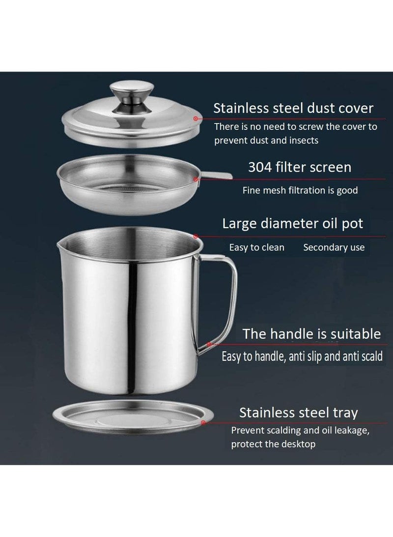 Y&D خزان زيت تخزين بقايا الزيت من الفولاذ المقاوم للصدأ سعة 1.8 لتر - Image 2