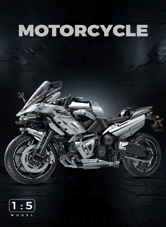 AROAQ 1:5 Scale 2156pcs Technology Motorcycle Building Block Toys - Image 1