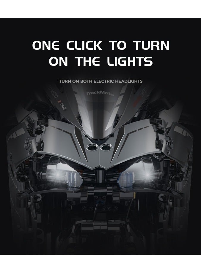 AROAQ 1:5 Scale 2156pcs Technology Motorcycle Building Block Toys - Image 4