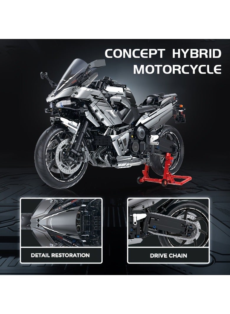 AROAQ 1:5 Scale 2156pcs Technology Motorcycle Building Block Toys - Image 3