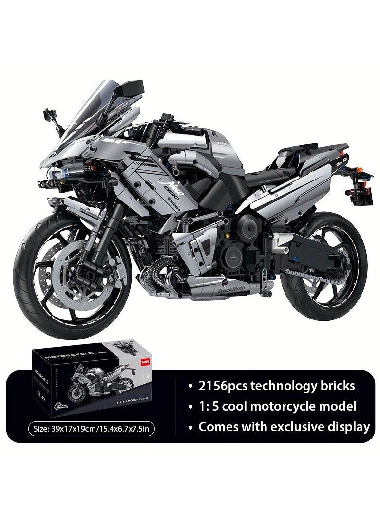 AROAQ 1:5 Scale 2156pcs Technology Motorcycle Building Block Toys - Image 5