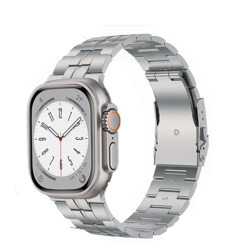 Dado Titanium Midline Metal Strap Compatible with Apple Watch Ultra 2/Ultra/Series 10/9/8/7/6, Double Button Clasp 49/46/45/44/42mm - Image 1