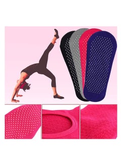 Excefore Non Slip Grip Yoga Socks for Women Skid Pilates, Ballet, Dance, Barefoot Workout(4 PCS)  - Image 5