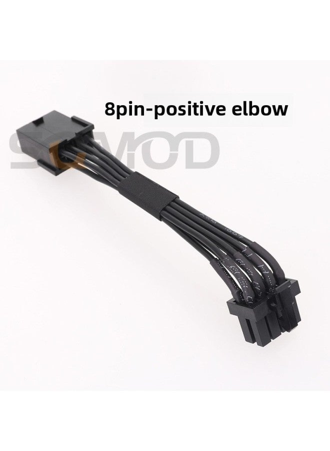 245-GPU Graphics Card Conversion Line Steering Line 8p Female/8p Male 90 Degree Elbow Black Ribbon Graphics Card Elbow Line-Color:8PIN-positive Elbow-Length:10CM  - Image 1