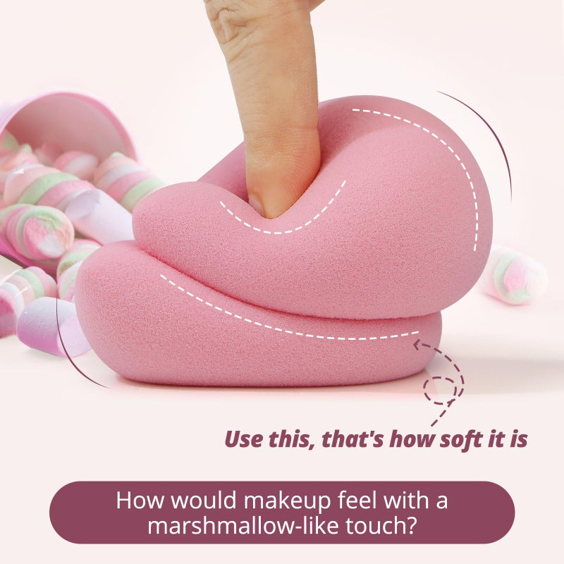 BEAKEY Flat Duo Patented Makeup Sponge Set of 2, Latex Free Pink Beauty Sponge for Foundation and Powder Application, Soft Blending Sponges, Large Flat Design, BeautyTools for Makeup Lovers - Image 3