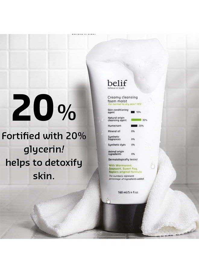 belif - Creamy Cleansing Foam Moist 160ml - Image 1