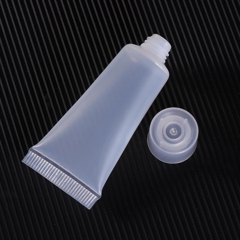 10ml Refillable Travel Bottles Disposable Leakproof Plastic Travel Tubes Sample Packing Jars Squeezable with Screw Cap for Body Lotion Shower Gel Shampoo Cleanser - Image 4