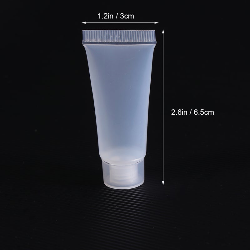 10ml Refillable Travel Bottles Disposable Leakproof Plastic Travel Tubes Sample Packing Jars Squeezable with Screw Cap for Body Lotion Shower Gel Shampoo Cleanser - Image 2