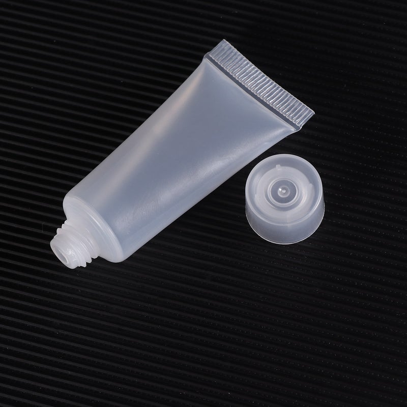 10ml Refillable Travel Bottles Disposable Leakproof Plastic Travel Tubes Sample Packing Jars Squeezable with Screw Cap for Body Lotion Shower Gel Shampoo Cleanser - Image 3