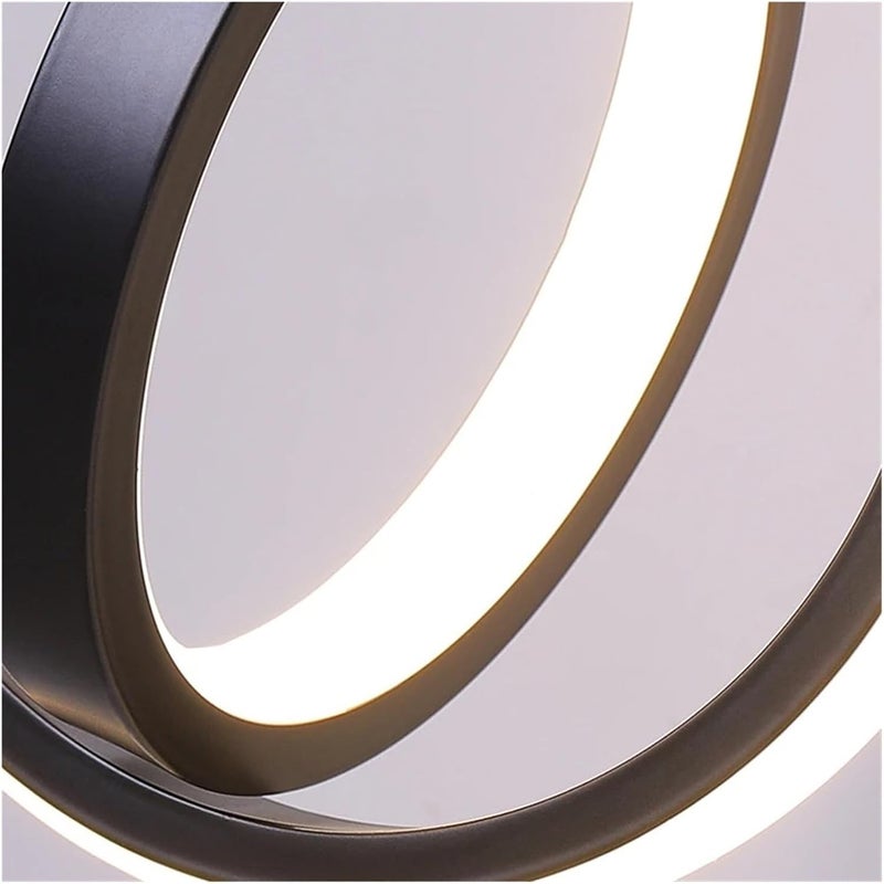 Modern LED Luxury Gold Ring Bedroom Bedside Wall Lamp Nordic Living Room Simple Creative Aisle Corridor Wall Sconces,Contemporary(Black) - Image 3
