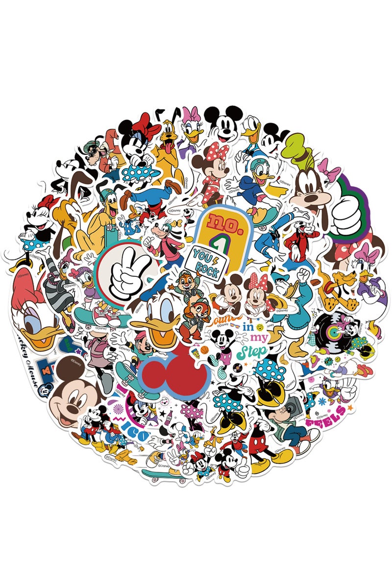 ٥٠ قطعة من ملصقات ميكي ماوس من أفلام ديزني، ملصقات أنمي، يمكنك تركيبها بنفسك على لوح التزلج أو الكمبيوتر المحمول أو الدراجة النارية، رائعة ولطيفة