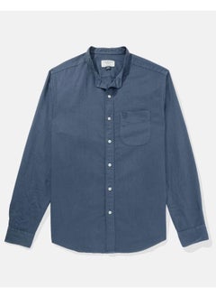 American Eagle قميص من الكتان بأزرار وياقة بشريط AE  - Image 3