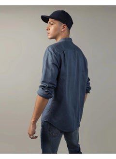 American Eagle قميص من الكتان بأزرار وياقة بشريط AE  - Image 2