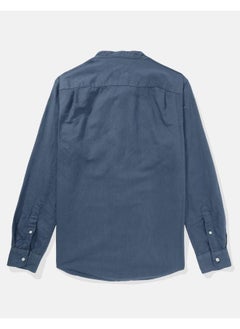 American Eagle قميص من الكتان بأزرار وياقة بشريط AE  - Image 4