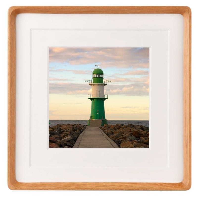 Zibrelte Natural 10x10 Picture Frame Wood with 6x6/8x8 Mat Square Wall Photo Frames 10 by 10 Made of Solid Teak Wood for Tabletop Gallery Wall Hanging - Image 1