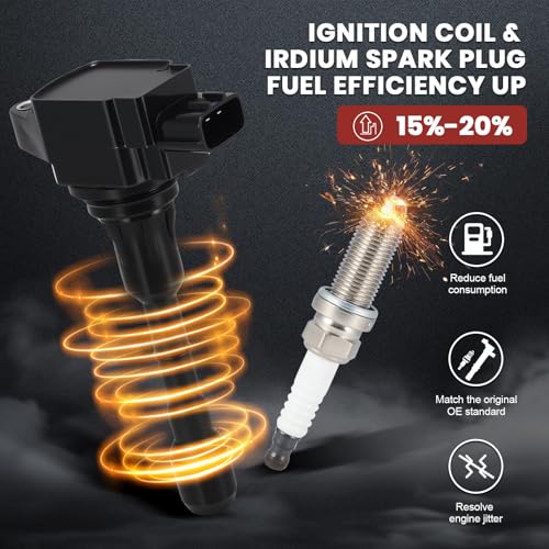 KacuYelin UF550 Ignition Coil Pack and Iridium Spark Plugs Set of 6 Compatible with Infiniti EX35 Q50 G25 FX35 QX60 Nissan Altima Maxima 2007-2020 Replaces#C1670, 22448-JA10C - Image 5