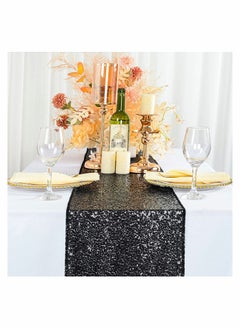 Excefore Sequin Table Runner Glitter Fabric Table Linens Decorations for Holiday Wedding Birthday Outdoor Party Decor 12x72 inch  - Image 2