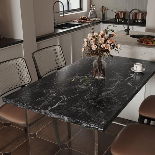 Abyssaly Black Marble Contact Paper Granite Peel and Stick Wallpaper for Countertop Self-Adhesive Waterproof Thicken Wallpaper Kitchen Bathroom and Furniture 11.8" X 78.7" - Image 2