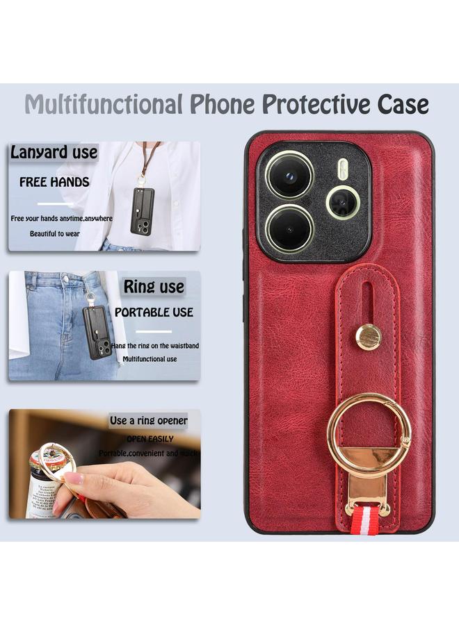 S-TOP Case For Redmi Note 14 4G 163.25mm Wristband Leather Back Phone Case - Image 5