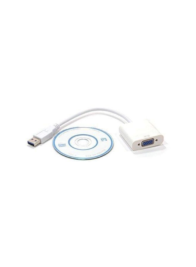 NIBEMINENT USB 3.0 To Vga Monitor Video Card Adapter White - Image 4