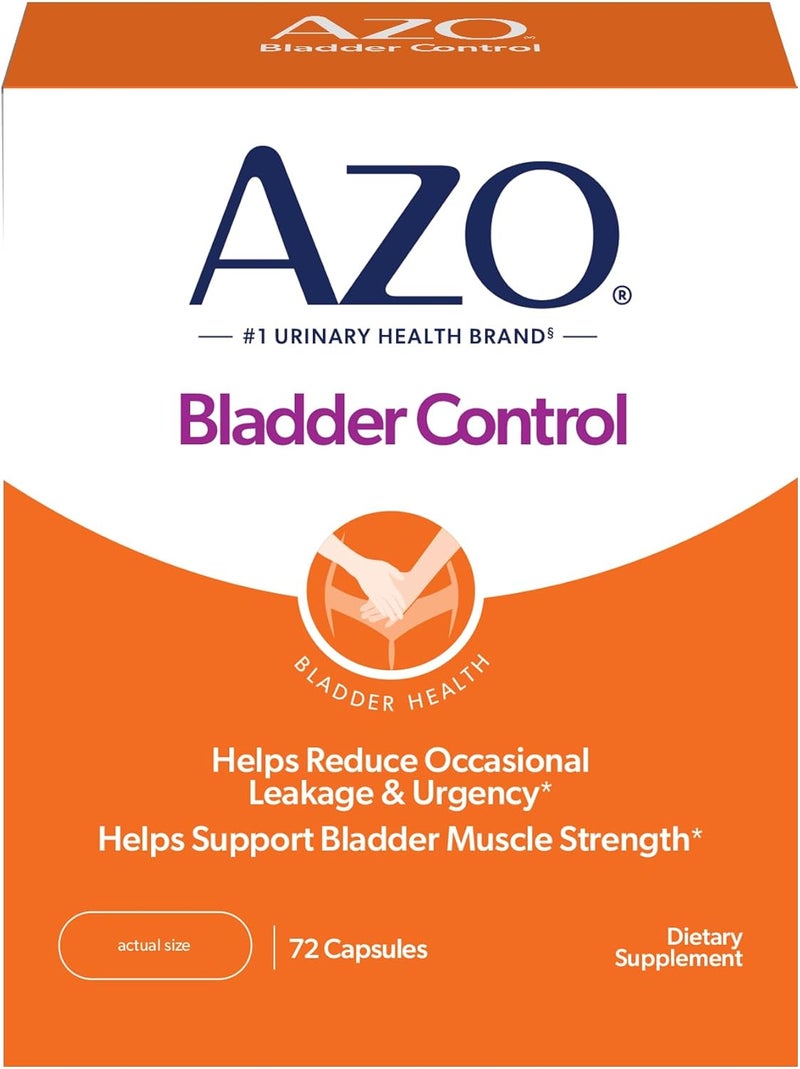 AZO Bladder Control with Go-Less Daily Supplement | Helps Reduce Occasional Urgency, leakage due to laughing, sneezing and exercise††† | 72 Capsules - Image 1