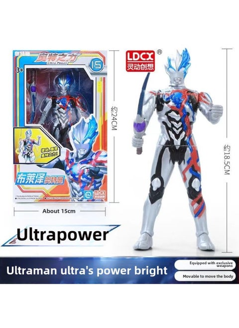 Genuine Smart Ultraman Transfiguration Toy Universe Hero Voice Luminous Action Ultraman Doll Boy Toy-Color:Power Of Ott-Blazer Altman ]