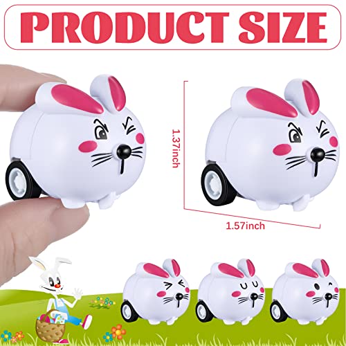 Haull 48 Pcs Easter Egg Basket Fillers Bulk Easter Cars Pull Back Bunny Rabbit Cars for Basket Stuffers Gifts 6 Styles - Image 5