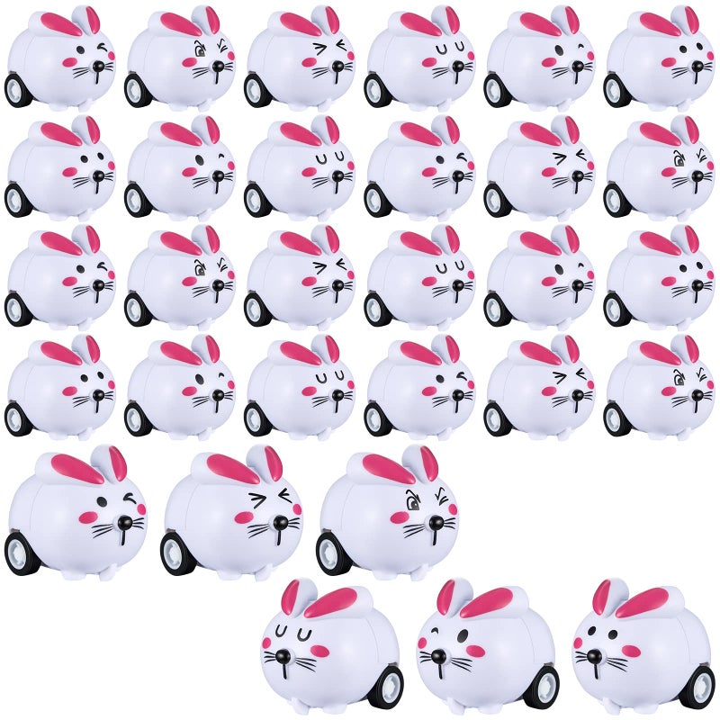 Haull 48 Pcs Easter Egg Basket Fillers Bulk Easter Cars Pull Back Bunny Rabbit Cars for Basket Stuffers Gifts 6 Styles - Image 3