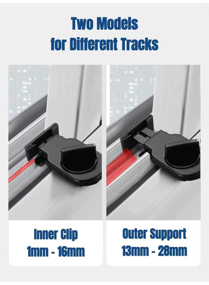 Solumi 3 Pcs Sliding Window Locks with Key – Adjustable No-Drill Child Safety Window Lock, Durable Aluminum Security Lock for Vertical & Horizontal Windows and Doors (Black) - Image 3