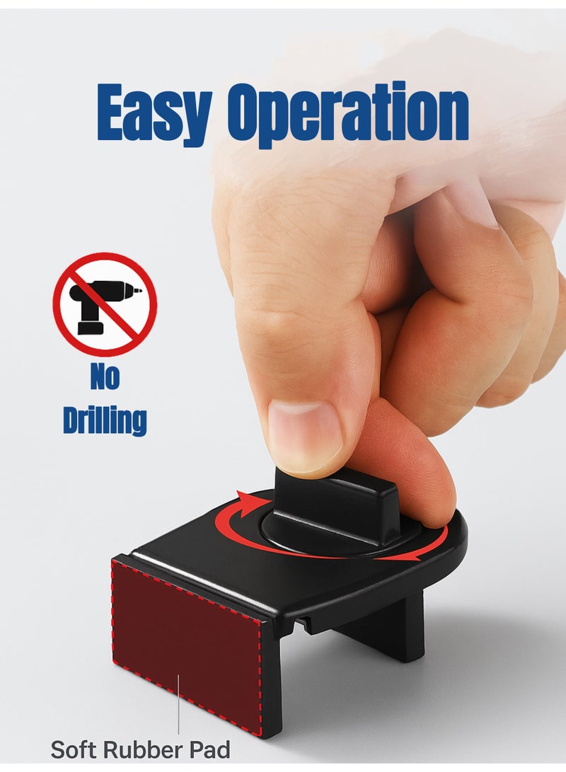 Solumi 3 Pcs Sliding Window Locks with Key – Adjustable No-Drill Child Safety Window Lock, Durable Aluminum Security Lock for Vertical & Horizontal Windows and Doors (Black) - Image 2