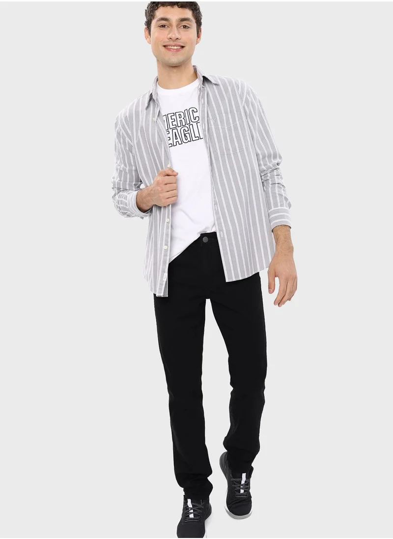 American Eagle Striped Classic Fit Shirt