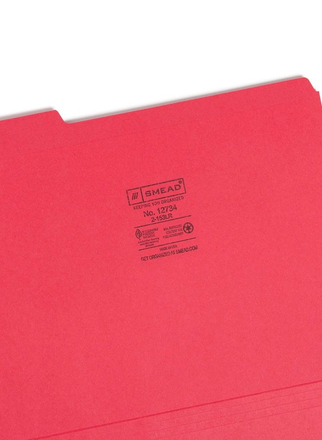 Smead File Folder, Reinforced 1/3-Cut Tab, Letter Size, Red, 100 per Box (12734) - Image 3