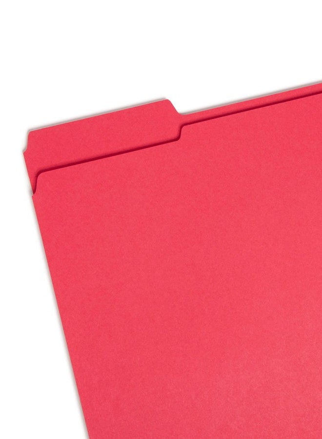 Smead File Folder, Reinforced 1/3-Cut Tab, Letter Size, Red, 100 per Box (12734) - Image 2