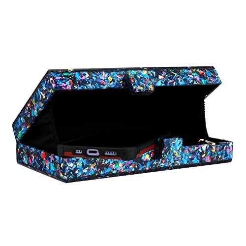 Gets Acrylic Purses and Handbags for Women Multicolor Perspex Box Clutch Purses for Women Wedding Evening Crossbody Handbag (Mixed Blue) - Image 3
