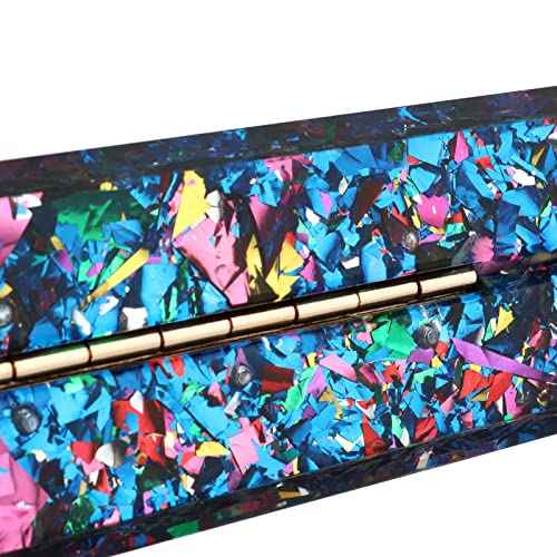 Gets Acrylic Purses and Handbags for Women Multicolor Perspex Box Clutch Purses for Women Wedding Evening Crossbody Handbag (Mixed Blue) - Image 5